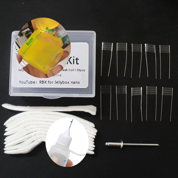 

rebuild kit rbk for jellybox nano 0.6ohm 1.0ohm mesh ni80 coil for vape pod