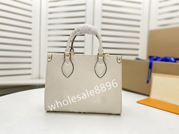 

onthego designer bag luxury handbags tote adjustable straps shoulder handbag leather printing boston women's storage m45659