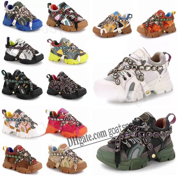 

flashtrek designer shoes with detachable crystal loafers fashion luxury women's crystals removable shoes flash trek women men 35-45 siz, Black