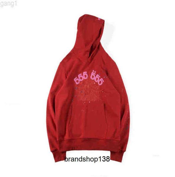 

men's hoodies sweatshirts 23gg vintage luxe fashion spider hooded pullover red sp5der young thug 555 angel hoodie men shoe printing web, Black