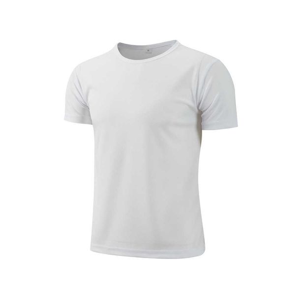 

wholesale rpet recycled polyester mesh sports solid breathable quick dry round neck short sleeved men's t shirt, White;black