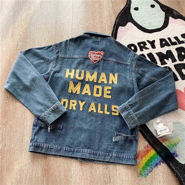 

men's jackets human made denim work men women high-quality girls dont cry embroidery cowboy jacket j8n3 d0qn p2ml, Black;brown