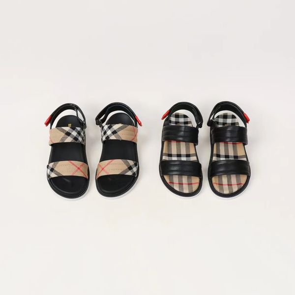 

kid sandal black boy designer shoes wholesale genuine leather baby girl house slippers eu 26-35 send with box65vg, Black;red