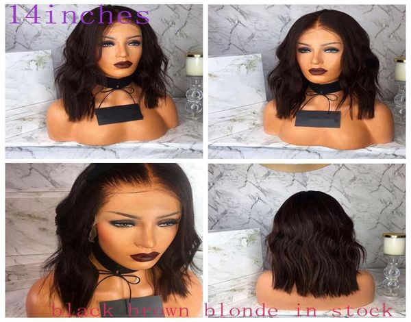 

african american loose wave wigs short black brown blond wig in stock heat resistant middle part synthetic lace front wig for blac9831903