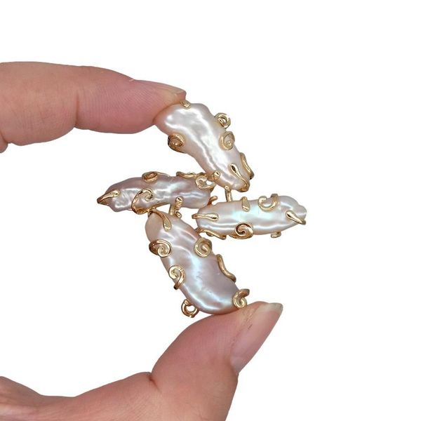 

crystal 5 pcs 47x43mm new design biwa pearl connector for jewelry making findings