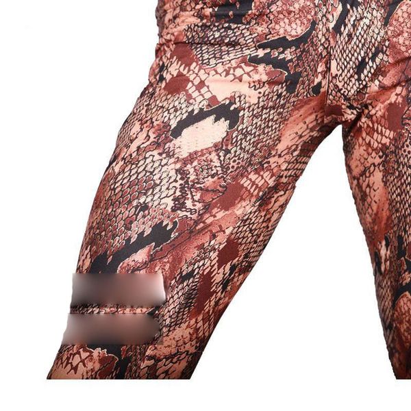 

pants men plus size fashion camo tactical feet pants snake leopard high eelastic tight pants male shiny pencil pants gay wear f46, Black