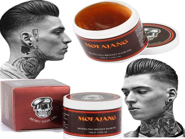 

mofajang retro hair oil strong style restoring hair pomade wax skeleton cream slicked oil mud keep hair6373987