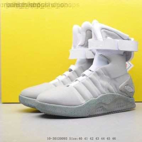 

running shoes 2022 sandals automatic laces air mag sneakers marty mcfly's led shoes man back to the future glow in the dark gray boots, Black