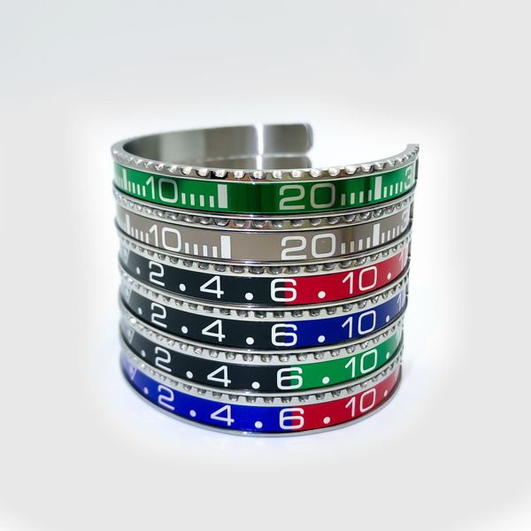

watch scale c bracelet, trendy opening c font water ghost bracelet silver, gold scale bracelet, men and women jewelry, Black