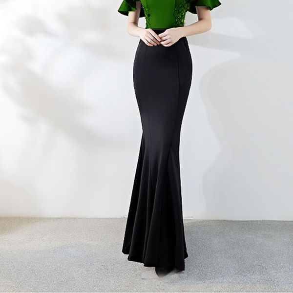 

2022 new fashion long maxi skirt for women xs-10xl mermaid style stretch ladies black high waist slim