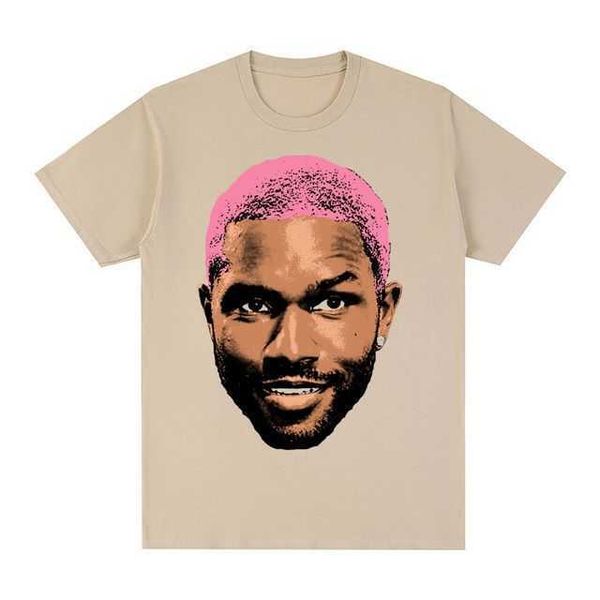

frank hiphop loose print t-shirt blonde hiphop pop singer r b, White;black