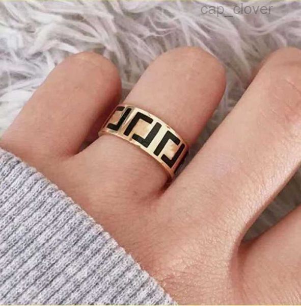 

fashion letter ring bague for woman simple personality party wedding lovers gift engagement rings jewelry nrj, Silver