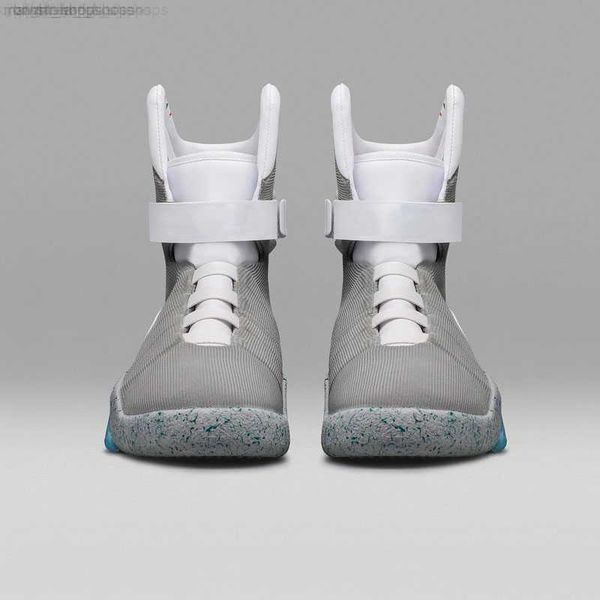

2023 new back to the future automatic laces air mag sneakers marty mcfly's led shoes back to the future glow in dark gray mcflys back t, Black