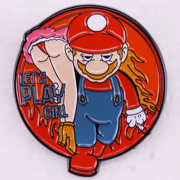 

game girl brooch cute anime movies games hard enamel pins collect metal cartoon brooch backpack hat bag collar lapel badges, Blue