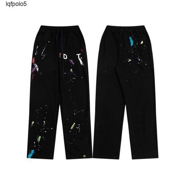 

designer luxurys mens jeans pants galleryes sweat pants depts speckled letter print men's women's couple loose casual pant 49pg 49, Black