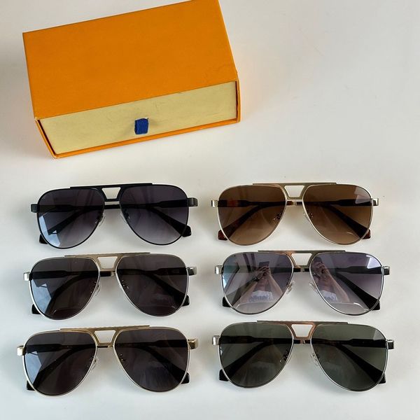 

2023 handsome and cool pilot selling new style grade titanium alloy noble gold and silver men's and women's black sunglasses styli, White;black
