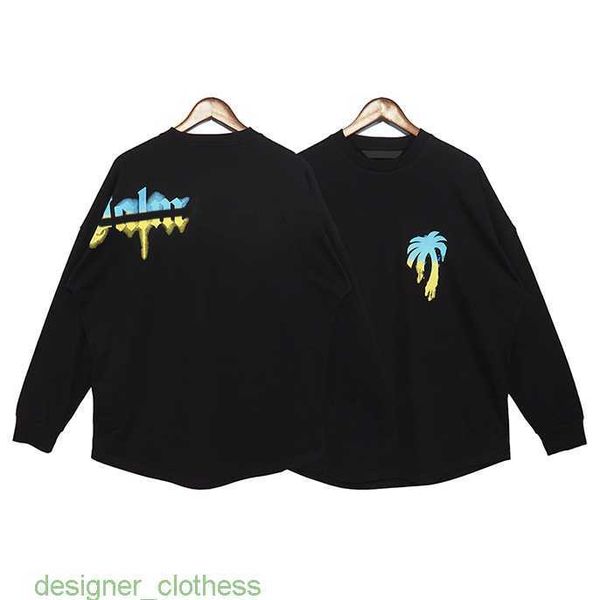 

mens designer hoodies colorful palms print long-sleeve t shirts men angles women sweaters sweatshirts, Black