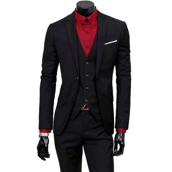 

blazers jacket pants vest men's suits slim fit tuxedo brand fashion dress wedding blazer new arrival work male business coat waistcoat, White;black