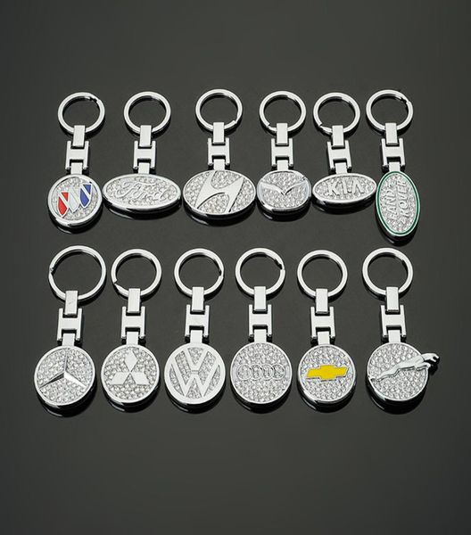 

exquisite metal keychains rhinestone keyrings with car logo zinc alloy auto car keyfob key chain men business keychain lovers souv3838322, Silver