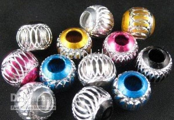 

crystal 200pcs mixed colour carved lantern aluminium beads 13x11mm m693