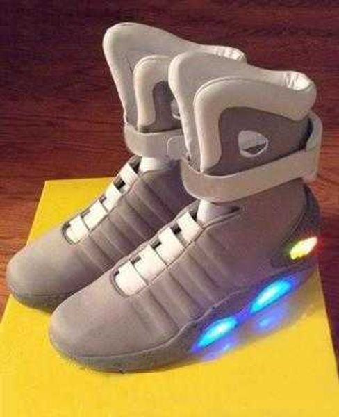 

sneakers led shoes boots automatic laces dark gray marty mcfly 's lighting up mags black red air mag back to the future glow in the wit