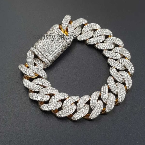 

hip hop jewelry 18mm 925 sterling silver iced out vvs moissanite miami cuban link chain