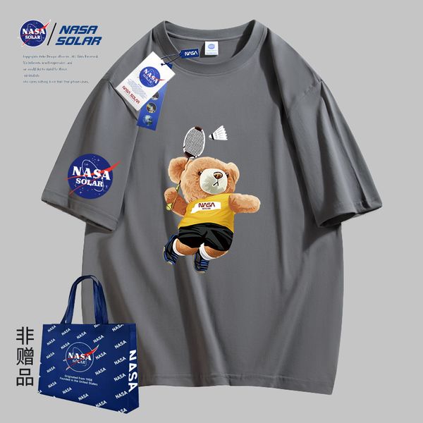 

nasa mens designer t-shirts white t shirt summer clothes casual fashion loose pattern short t-shirt nasa t t-shirt, White;black