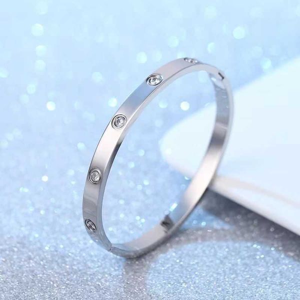 

original products new diamond 18k rose gold c card same style bracelet for lovers colorless valentine's day luxury giftj8l4, Black