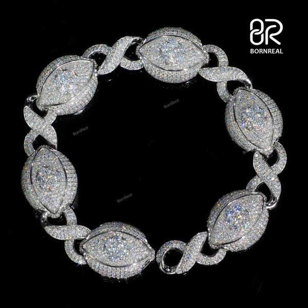 

custom evil eye cuban link chain bracelet pass diamond tester vvs ice out moissanite silver gold plated fine jewelry for man