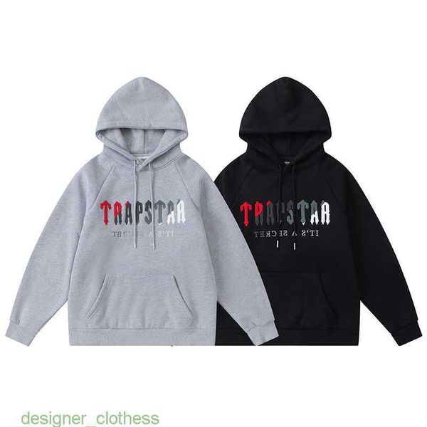 

trapstar tracksuit classic embroidery mens hoodie sportswear men's warm set loose hoodies sweatshirt jogging designers clothes us size, Black