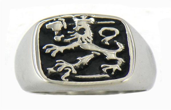 

10w83 stainless steel mens jewelry punk ring vintage ring filand leo lion signet animal biker ring gift for brothers284y6319210, Silver