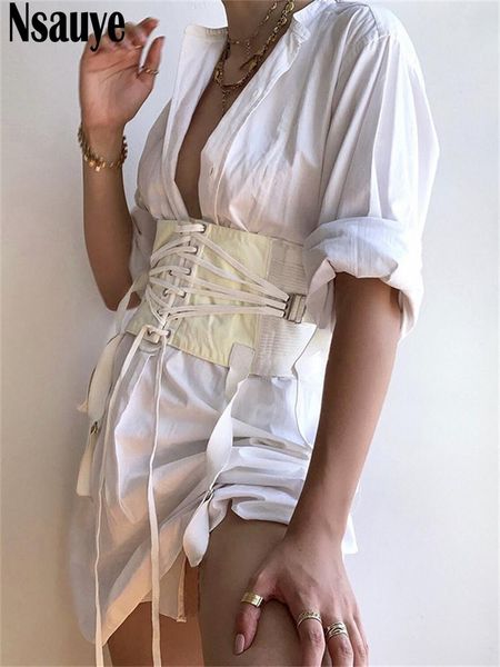 

t-shirt nsauye streetwear summer bandage strap corset crop 2022 women party gothic chic skinny aesthetic white tank y2k
