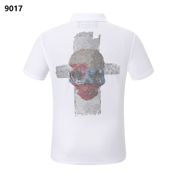 

mens stylist polo shirts luxury italy men clothes short sleeve fashion casual men's summer phillip plain t shirt colors size m-3xl pp90, White;black