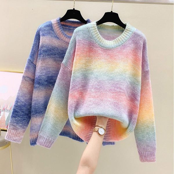 

sweaters knitwear sweater women 2023 new spring autumn knitted shirt long sleeve loose color pullover casual oneck clothes female, White;black