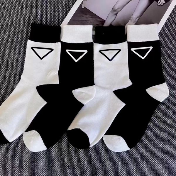 

mens socks designer classic socks 4 pairs womens cotton socks solid color breathable sweat absorption couple socks print multiple colors ava, Black