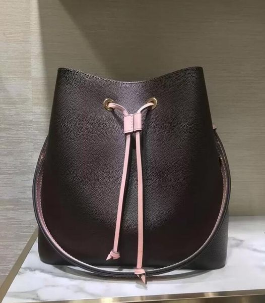 

1 -1hot Sales New Luxury Designer Bag Women Shoulder Bags Leather Old Flower Bucket Bag Famous Drawstring Handbags Cross VzNo, Red