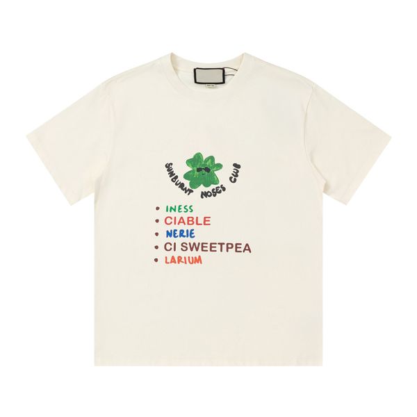 

23ss new woman men's t-shirts high end classic color letter cartoon printed tee simple summer limited beach breathable street fashion c, White;black