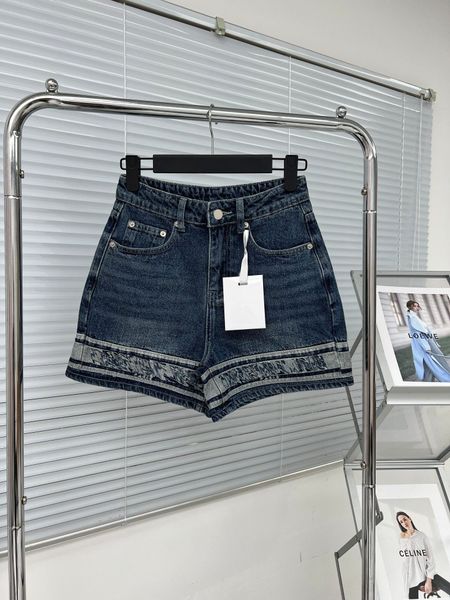 

2023 women's shorts luxury designer women letter embroidery denim shorts for summer lady casual high waist loose mini shorts fashion ne, White;black