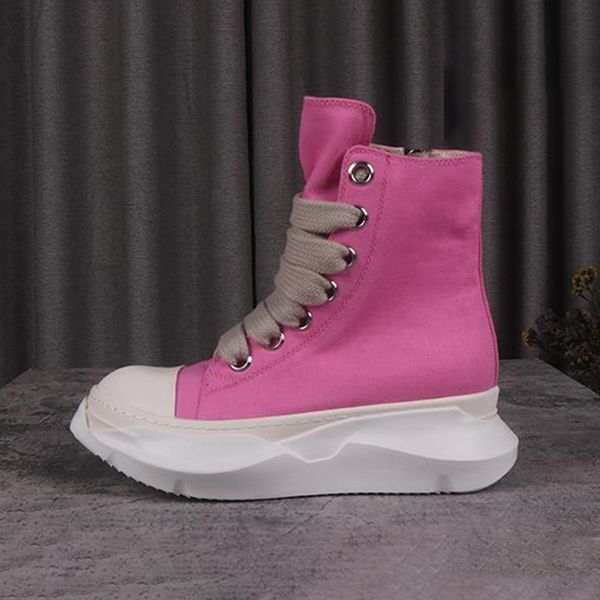 

thick bottom women ankle boots jumbo wide lace breathable canvas shoes p25d50, Black