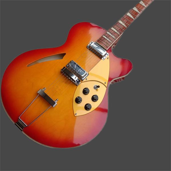 

classic brand semi-hollow jazz electric guitar, in stock, 6-string, ing