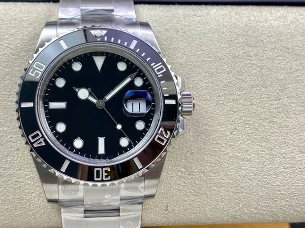 

with original box luxury ceramic bezel sapphire men watch 2813 mechanical automatic movement ss fashion watch men's watches, Slivery;brown