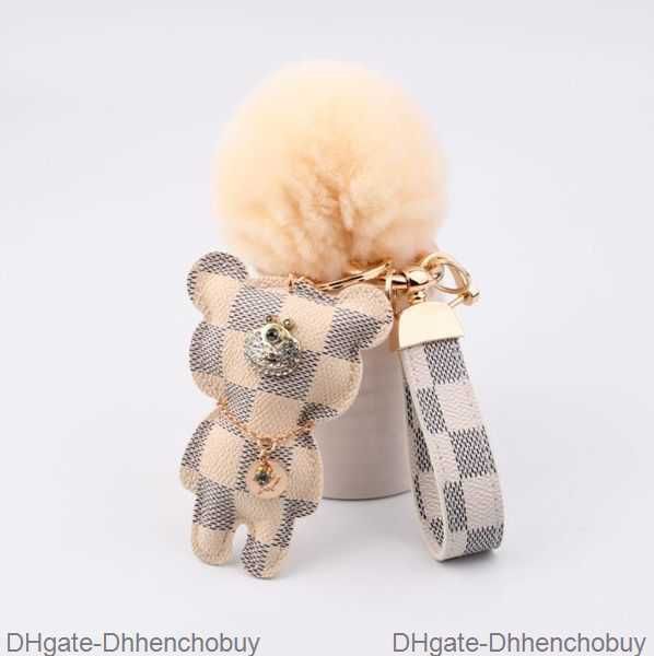 

cute keychains fashion teddy bear designer key chain ring gifts women pu leather car buckles bag charm accessories men animal keyring holder, Silver