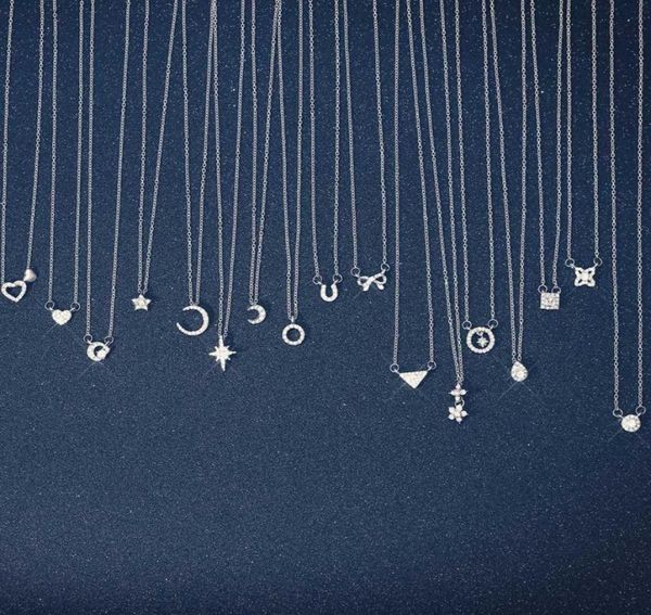

star paper card necklace series a variety of diamond inlaid pendant collarbone chain women039s personality dogeared jewelry who3913953, Silver