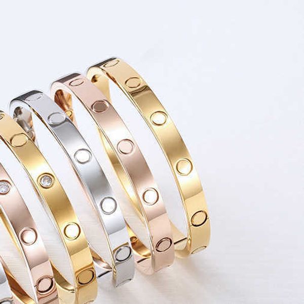 

selling item bracelet 6mm wide and narrow rose gold screwdriver style student-steel bracelet with diamond inlay non fading washable, Black