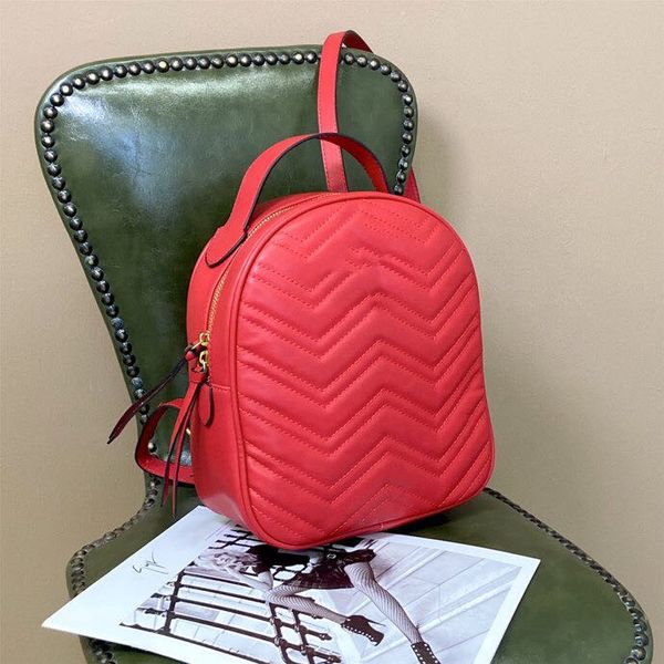 

brand women's backpack shoulders bags solid wave pattern medium pu leather large capacity