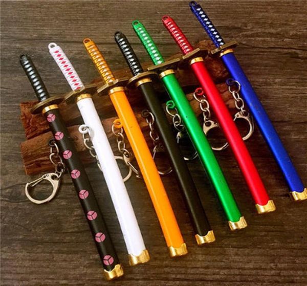 

special roronoa zoro sword keychain buckle with toolholder scabbard katana sabre car key chains gift keyrings1208749, Silver