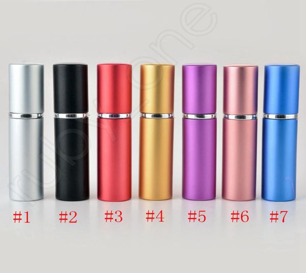 

5ml portable mini aluminum refillable perfume bottle with spray empty makeup containers with atomizer for traveler rra36078132527