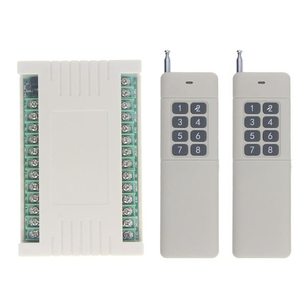 

3000m long distance 10a relay dc 12v 24v 8 ch 8ch wireless rf remote control switch console transmitter receiver9588422