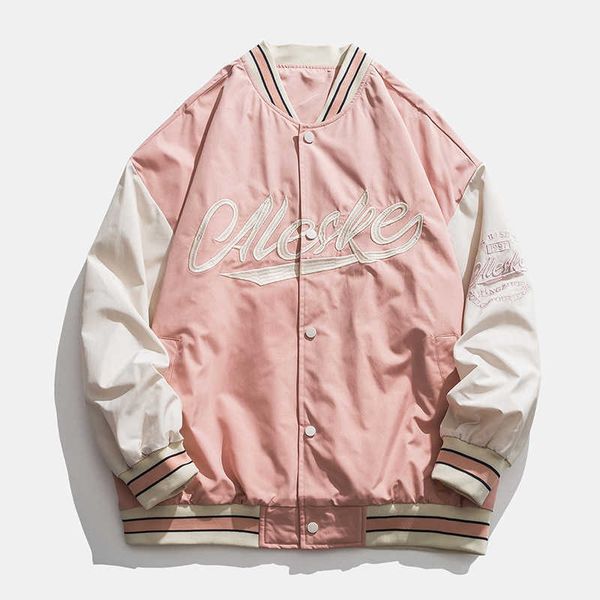 

autumn live broadcast of baseball uniform trend loose casual jacket, Black;brown