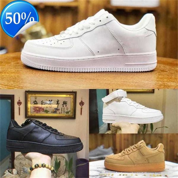 

designers outdoor men casual shoes trainer forces skateboard one 1 07 knit airs high women af1 low airforce air''forces 1 white al, Black